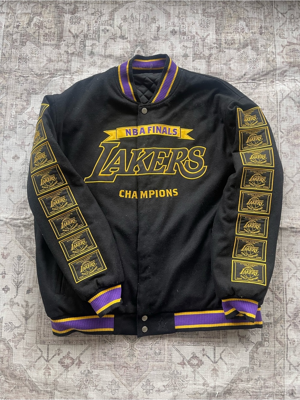 Los Angeles Lakers NBA Finals Champions Wool Reversible Jacket Embroidered